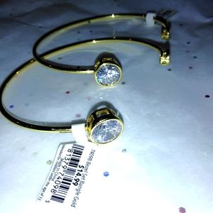2 Pcs Amanda Blu Bezel Gold Bangles